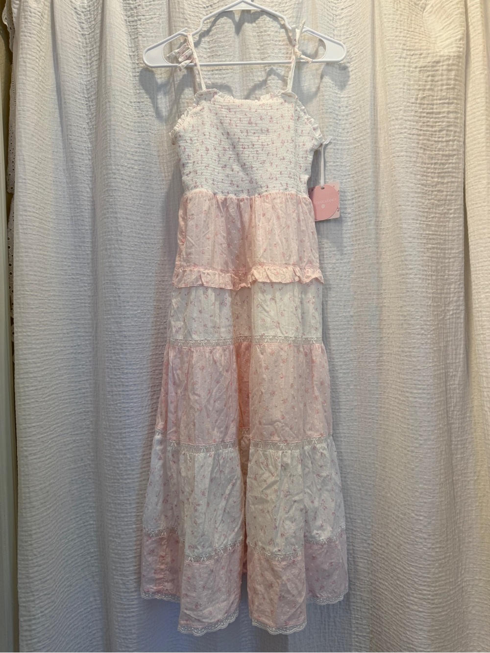 LOVESHACKFANCY Girls Stella ditsy floral tiered maxi dress